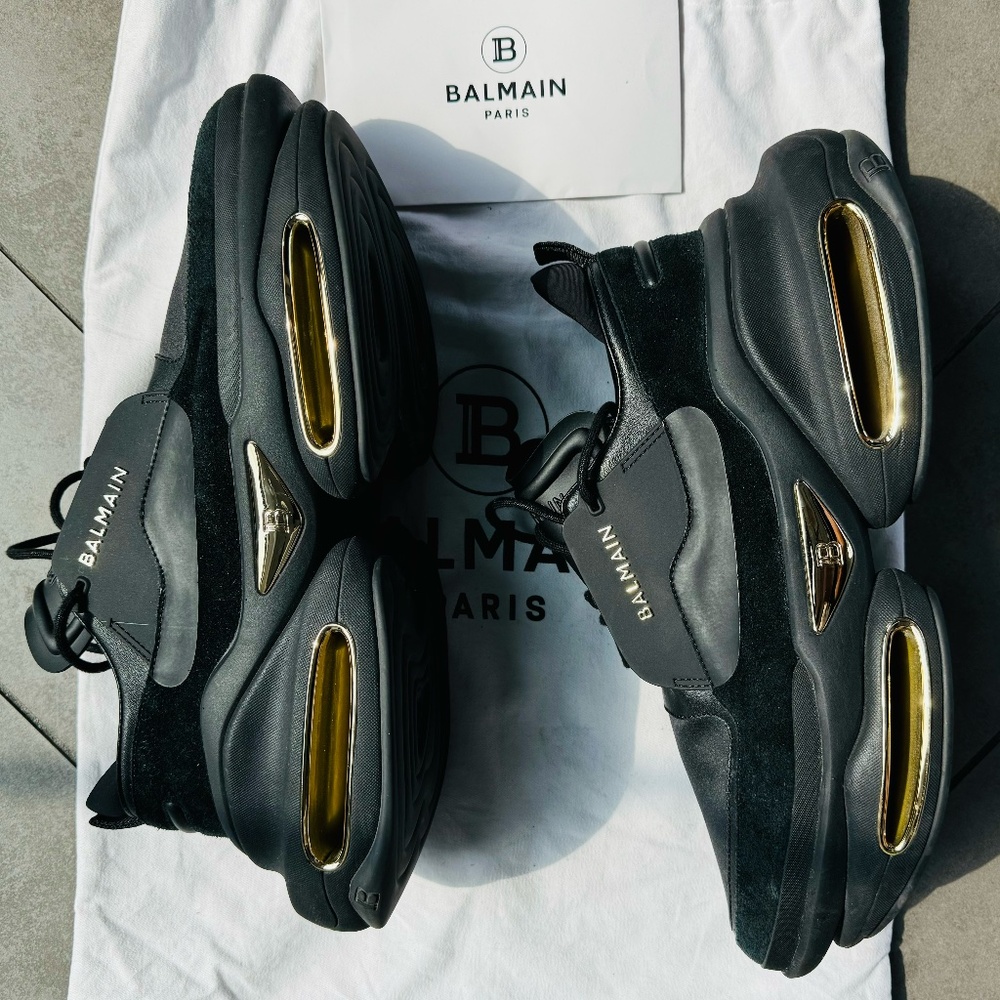 Balmain B-Bold Black/Gold • US 12 ½